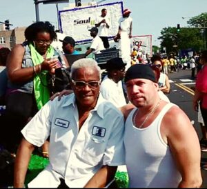LIVE with George Daniels at the Bud Biliken Parade. George was on one Float, I was in the other
